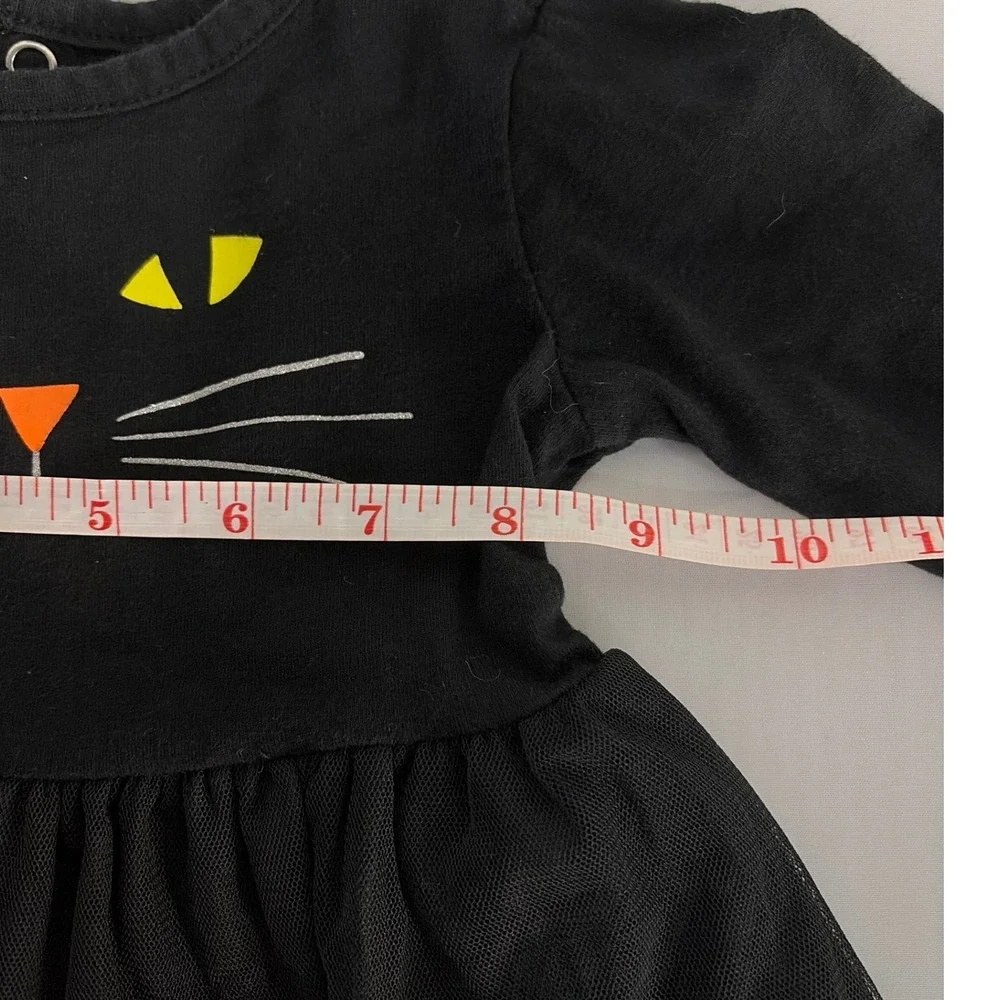 Halloween Carters Baby Girls 12M Black Long Sleeve Cat Tutu Dress Tulle
